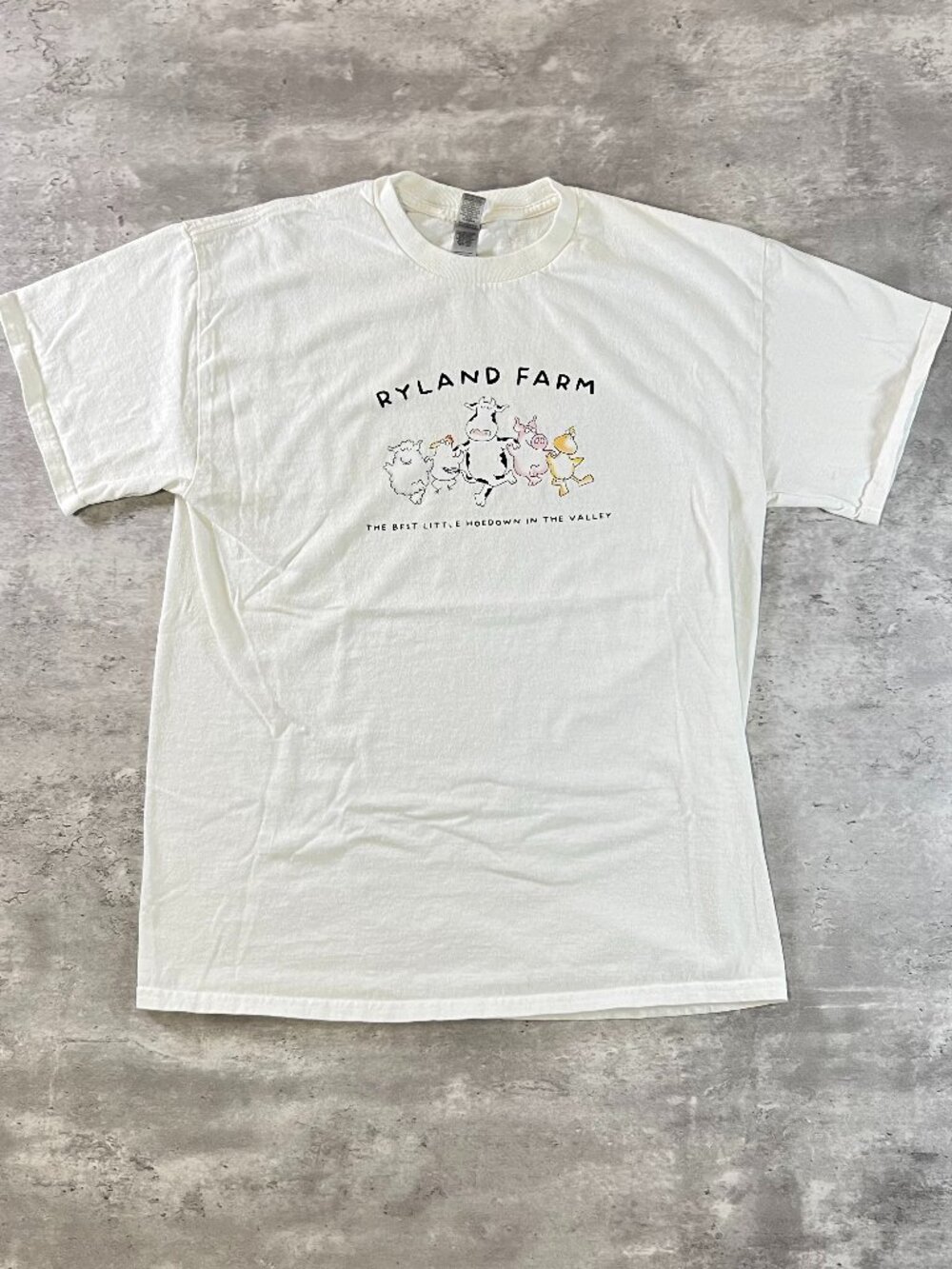 Women's Cute Animal Farm Characters Graphic T-Shirt Size Medium